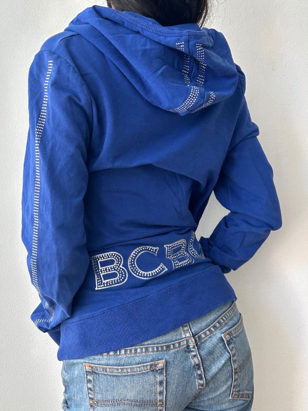 BCBG tracksuit hoodie jacket with bedazzled logo